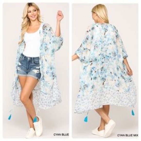 Tops - Blue Kimono